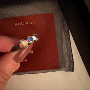 Sabika crystal three-stone ring